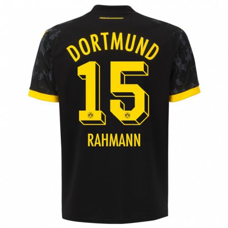 Kandiny Hombre Camiseta Luke Rahmann #15 Negro 2ª Equipación 2023/24 La Camisa Chile