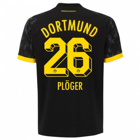 Kandiny Hombre Camiseta Dustin Plöger #26 Negro 2ª Equipación 2023/24 La Camisa Chile