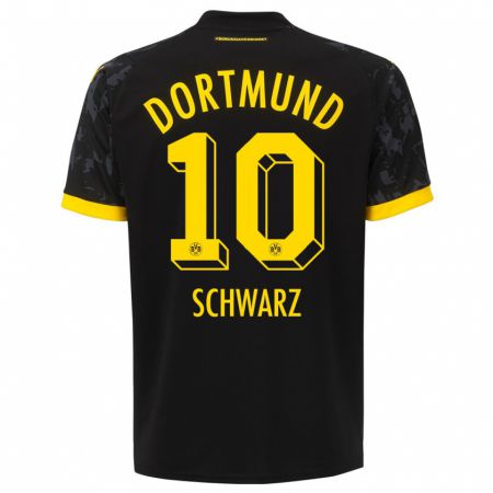 Kandiny Hombre Camiseta Oskar Schwarz #10 Negro 2ª Equipación 2023/24 La Camisa Chile