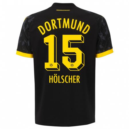 Kandiny Hombre Camiseta Mats Hölscher #15 Negro 2ª Equipación 2023/24 La Camisa Chile