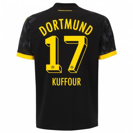 Kandiny Hombre Camiseta Lloyd-Addo Kuffour #17 Negro 2ª Equipación 2023/24 La Camisa Chile