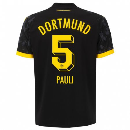 Kandiny Hombre Camiseta Julian Pauli #5 Negro 2ª Equipación 2023/24 La Camisa Chile