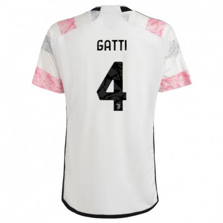 Kandiny Hombre Camiseta Federico Gatti #4 Blanco Rosa 2ª Equipación 2023/24 La Camisa Chile