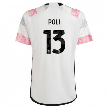 Kandiny Hombre Camiseta Fabrizio Poli #13 Blanco Rosa 2ª Equipación 2023/24 La Camisa Chile