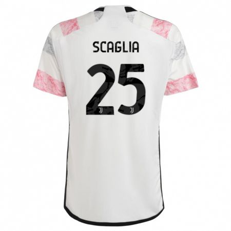 Kandiny Hombre Camiseta Simone Scaglia #25 Blanco Rosa 2ª Equipación 2023/24 La Camisa Chile
