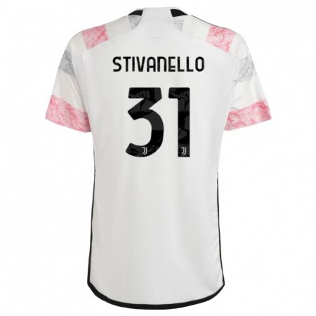 Kandiny Hombre Camiseta Riccardo Stivanello #31 Blanco Rosa 2ª Equipación 2023/24 La Camisa Chile