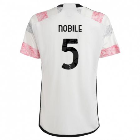 Kandiny Hombre Camiseta Riccardo Nobile #5 Blanco Rosa 2ª Equipación 2023/24 La Camisa Chile
