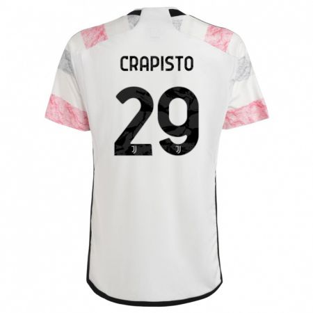 Kandiny Hombre Camiseta Francesco Crapisto #29 Blanco Rosa 2ª Equipación 2023/24 La Camisa Chile