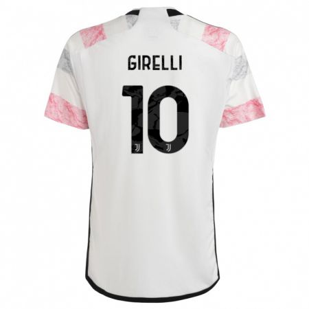 Kandiny Hombre Camiseta Cristiana Girelli #10 Blanco Rosa 2ª Equipación 2023/24 La Camisa Chile