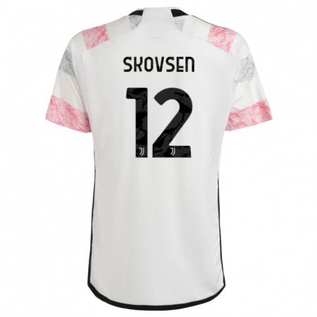 Kandiny Hombre Camiseta Matilde Lundorf Skovsen #12 Blanco Rosa 2ª Equipación 2023/24 La Camisa Chile