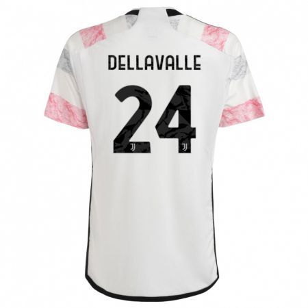 Kandiny Hombre Camiseta Lorenzo Dellavalle #24 Blanco Rosa 2ª Equipación 2023/24 La Camisa Chile