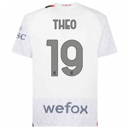 Kandiny Hombre Camiseta Theo Hernández #19 Blanco 2ª Equipación 2023/24 La Camisa Chile