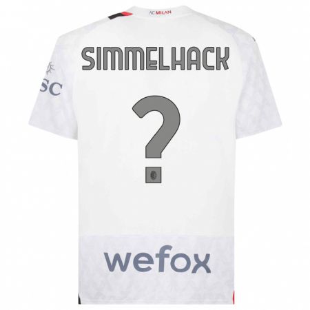 Kandiny Hombre Camiseta Alexander Simmelhack #0 Blanco 2ª Equipación 2023/24 La Camisa Chile