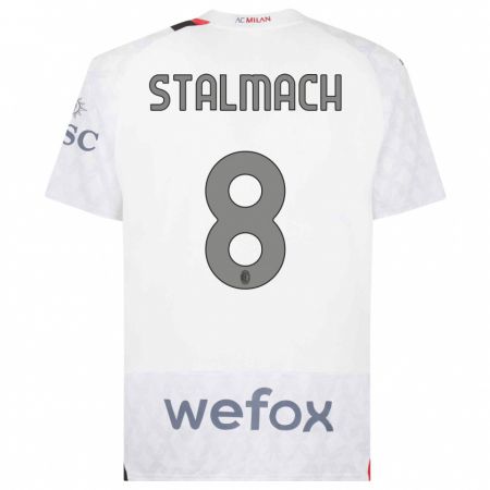 Kandiny Hombre Camiseta Dariusz Stalmach #8 Blanco 2ª Equipación 2023/24 La Camisa Chile