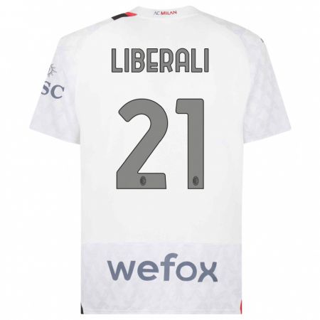 Kandiny Hombre Camiseta Mattia Liberali #21 Blanco 2ª Equipación 2023/24 La Camisa Chile