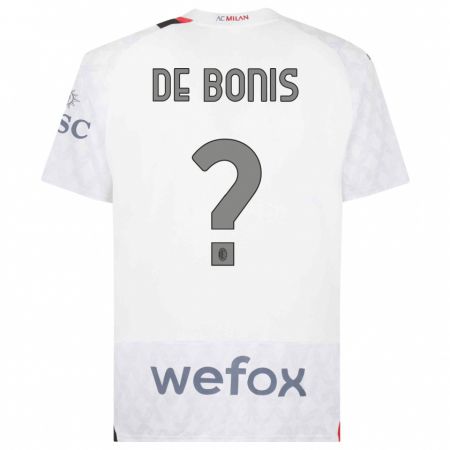 Kandiny Hombre Camiseta Andrea De Bonis #0 Blanco 2ª Equipación 2023/24 La Camisa Chile