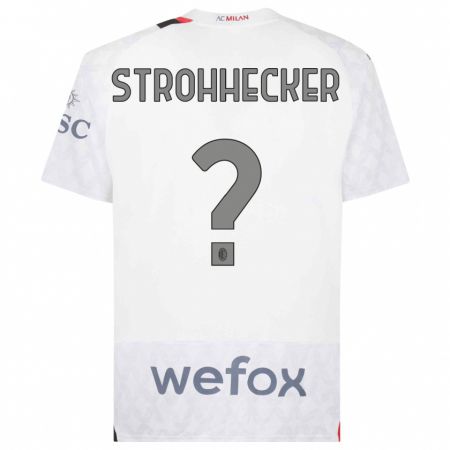 Kandiny Hombre Camiseta Riccardo Strohhecker #0 Blanco 2ª Equipación 2023/24 La Camisa Chile