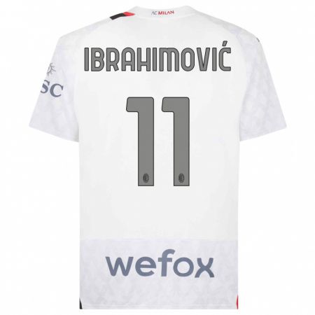 Kandiny Hombre Camiseta Zlatan Ibrahimovic #11 Blanco 2ª Equipación 2023/24 La Camisa Chile