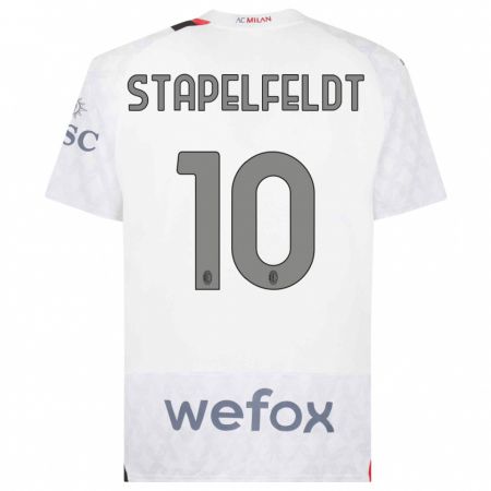 Kandiny Hombre Camiseta Nina Stapelfeldt #10 Blanco 2ª Equipación 2023/24 La Camisa Chile