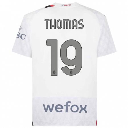 Kandiny Hombre Camiseta Lindsey Thomas #19 Blanco 2ª Equipación 2023/24 La Camisa Chile