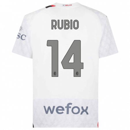 Kandiny Hombre Camiseta Silvia Rubio #14 Blanco 2ª Equipación 2023/24 La Camisa Chile