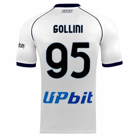 Kandiny Hombre Camiseta Pierluigi Gollini #95 Blanco 2ª Equipación 2023/24 La Camisa Chile