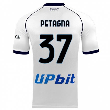 Kandiny Hombre Camiseta Andrea Petagna #37 Blanco 2ª Equipación 2023/24 La Camisa Chile