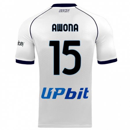 Kandiny Hombre Camiseta Aurelle Awona #15 Blanco 2ª Equipación 2023/24 La Camisa Chile