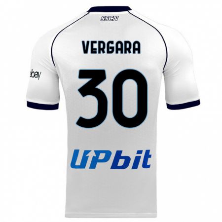 Kandiny Hombre Camiseta Antonio Vergara #30 Blanco 2ª Equipación 2023/24 La Camisa Chile