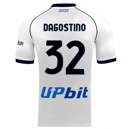 Kandiny Hombre Camiseta Giuseppe Dagostino #32 Blanco 2ª Equipación 2023/24 La Camisa Chile