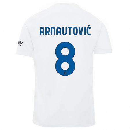 Kandiny Hombre Camiseta Marko Arnautovic #8 Blanco 2ª Equipación 2023/24 La Camisa Chile