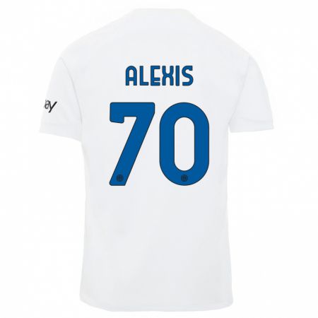 Kandiny Hombre Camiseta Alexis Sánchez #70 Blanco 2ª Equipación 2023/24 La Camisa Chile