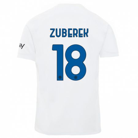 Kandiny Hombre Camiseta Jan Zuberek #18 Blanco 2ª Equipación 2023/24 La Camisa Chile