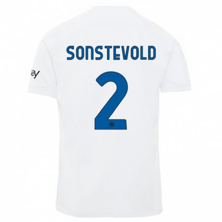 Kandiny Hombre Camiseta Anja Sonstevold #2 Blanco 2ª Equipación 2023/24 La Camisa Chile