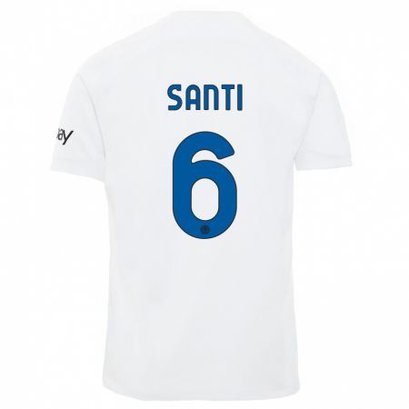 Kandiny Hombre Camiseta Irene Santi #6 Blanco 2ª Equipación 2023/24 La Camisa Chile