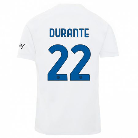 Kandiny Hombre Camiseta Francesca Durante #22 Blanco 2ª Equipación 2023/24 La Camisa Chile