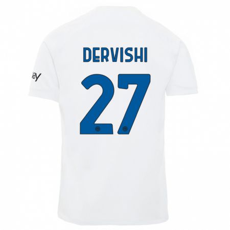 Kandiny Hombre Camiseta Kristian Dervishi #27 Blanco 2ª Equipación 2023/24 La Camisa Chile