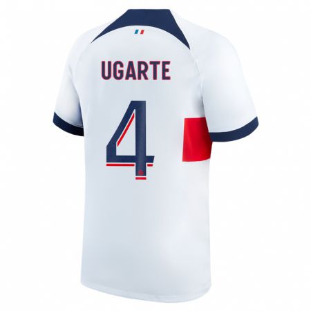 Kandiny Hombre Camiseta Manuel Ugarte #4 Blanco 2ª Equipación 2023/24 La Camisa Chile