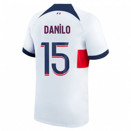 Kandiny Hombre Camiseta Danilo Pereira #15 Blanco 2ª Equipación 2023/24 La Camisa Chile