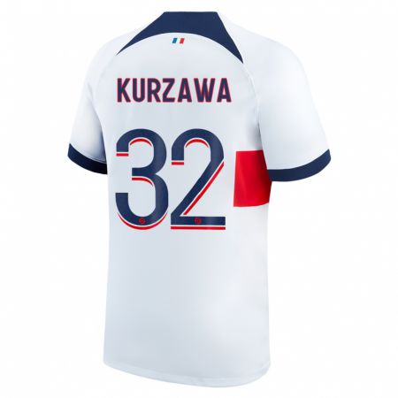 Kandiny Hombre Camiseta Layvin Kurzawa #32 Blanco 2ª Equipación 2023/24 La Camisa Chile