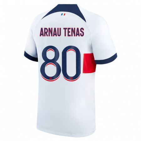Kandiny Hombre Camiseta Arnau Tenas #80 Blanco 2ª Equipación 2023/24 La Camisa Chile