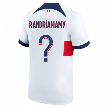 Kandiny Hombre Camiseta Mathyas Randriamamy #0 Blanco 2ª Equipación 2023/24 La Camisa Chile