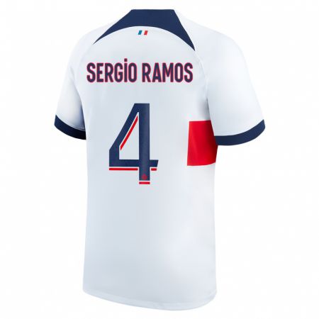 Kandiny Hombre Camiseta Sergio Ramos #4 Blanco 2ª Equipación 2023/24 La Camisa Chile