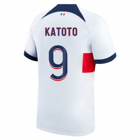 Kandiny Hombre Camiseta Marie-Antoinette Katoto #9 Blanco 2ª Equipación 2023/24 La Camisa Chile