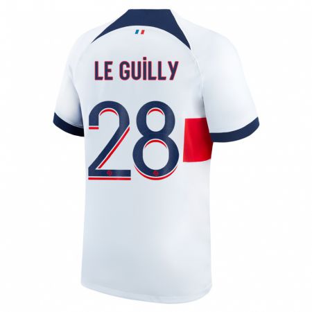 Kandiny Hombre Camiseta Jade Le Guilly #28 Blanco 2ª Equipación 2023/24 La Camisa Chile