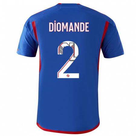 Kandiny Hombre Camiseta Sinaly Diomandé #2 Azul Rojo 2ª Equipación 2023/24 La Camisa Chile