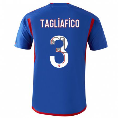Kandiny Hombre Camiseta Nicolás Tagliafico #3 Azul Rojo 2ª Equipación 2023/24 La Camisa Chile