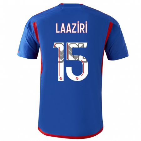 Kandiny Hombre Camiseta Achraf Laâziri #15 Azul Rojo 2ª Equipación 2023/24 La Camisa Chile