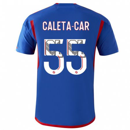 Kandiny Hombre Camiseta Duje Caleta-Car #55 Azul Rojo 2ª Equipación 2023/24 La Camisa Chile