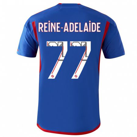 Kandiny Hombre Camiseta Jeff Reine-Adélaïde #77 Azul Rojo 2ª Equipación 2023/24 La Camisa Chile